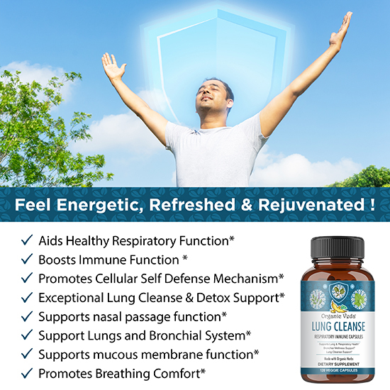 Lung Cleanse Respiratory Immune Support Capsules, Organic Veda USA  Flagship Store